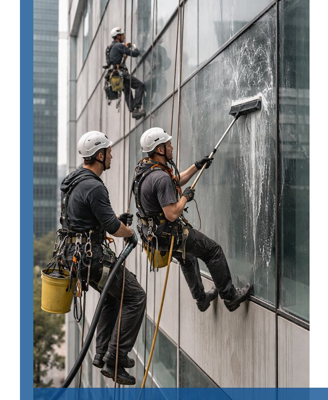 Профессиональная высотная мойка фасадов зданий в Южноуральске