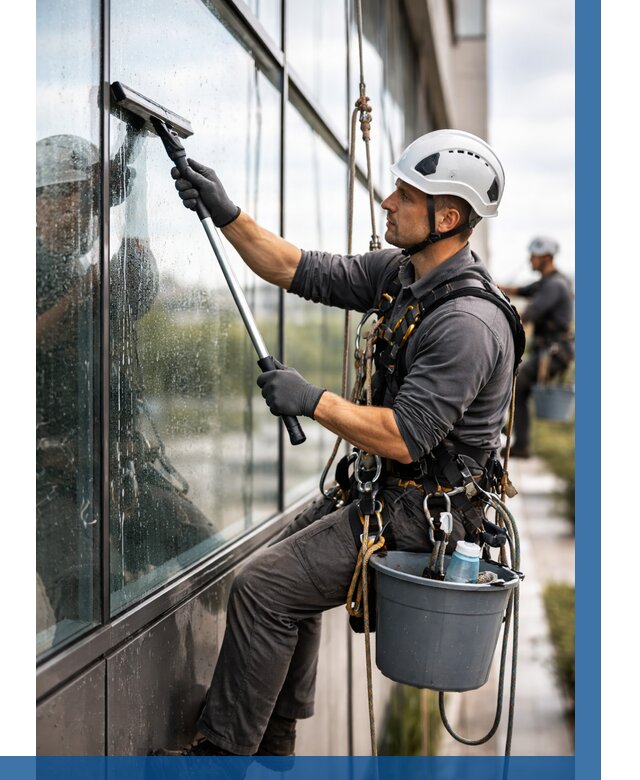 Мойка стеклянных фасадов в Южноуральске от 219 р. | ВЫСОТНИК-Жрк