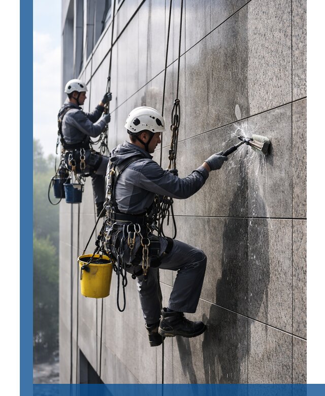 Профессиональная мойка фасада из керамогранита в Южноуральске