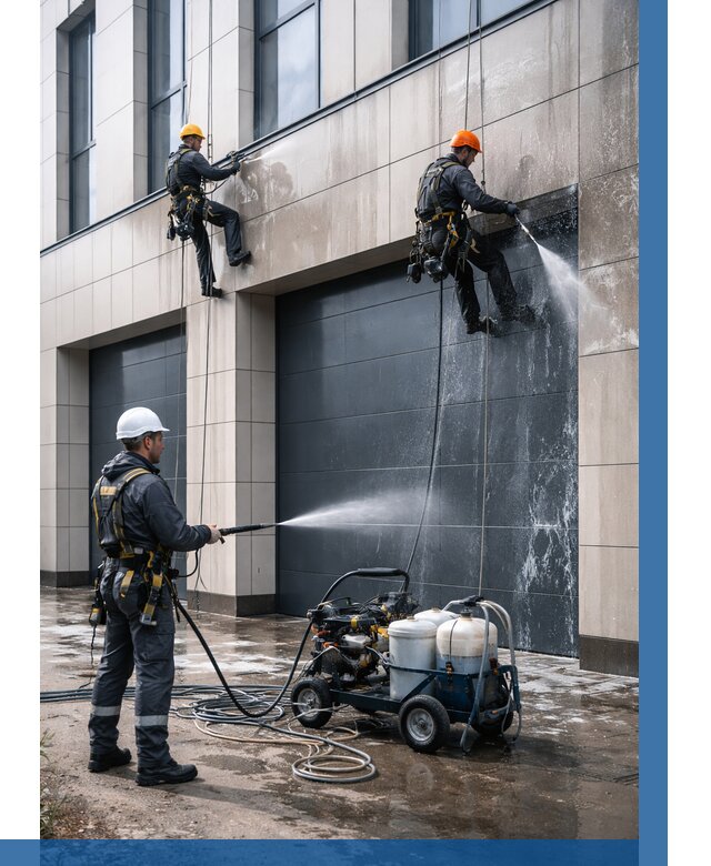 Послестроительная мойка фасада в Южноуральске от 328 р. | ВЫСОТНИК-Жрк