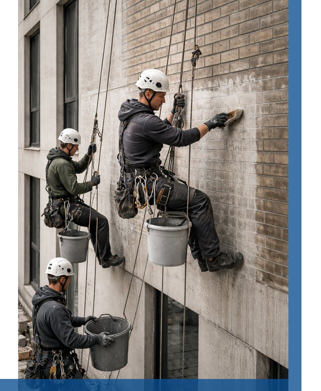 Удаление высолов с фасада в Южноуральске от 273 р. | ВЫСОТНИК-Жрк