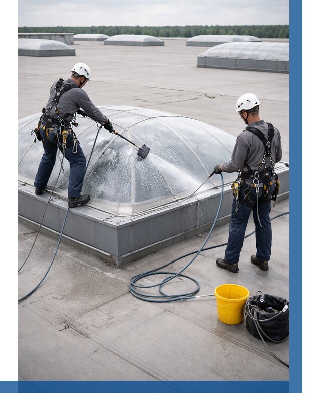 Мойка зенитных фонарей в Южноуральске, заказать от 4921 р. | ВЫСОТНИК-Жрк