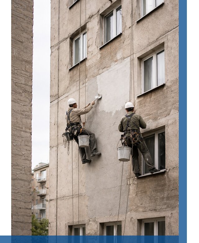 Косметический ремонт фасада в Южноуральске от 1203 р. | ВЫСОТНИК-Жрк