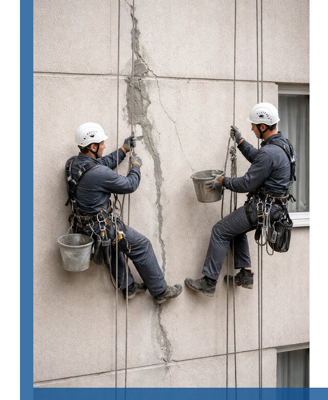 Заделка трещин на фасаде в Южноуральске с гарантийным ремонтом