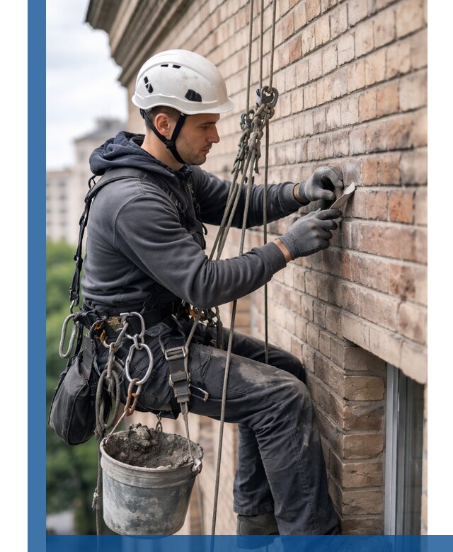 Качественный ремонт кирпичной кладки фасада в Южноуральске с гарантией