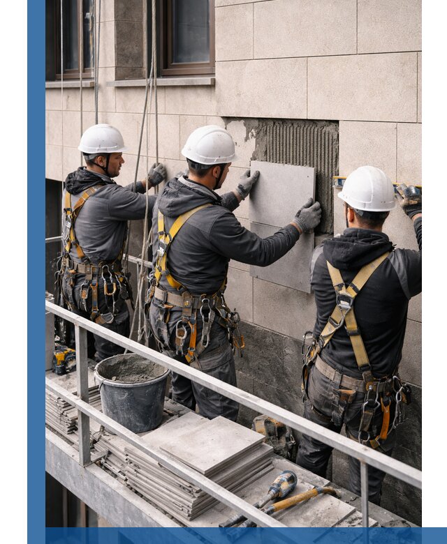 Ремонт облицовки фасада плиткой в Южноуральске с гарантией