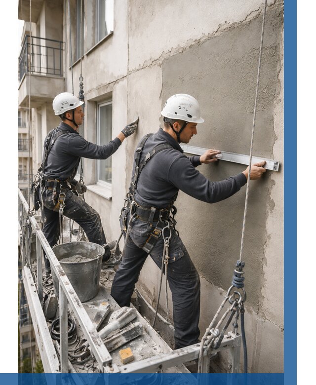 Штукатурка фасада на высоте в Южноуральске от 984 р. | ВЫСОТНИК-Жрк