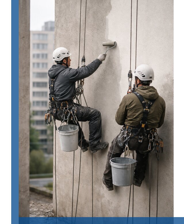 Покраска фасадов высотными альпинистами в Южноуральске с гарантией