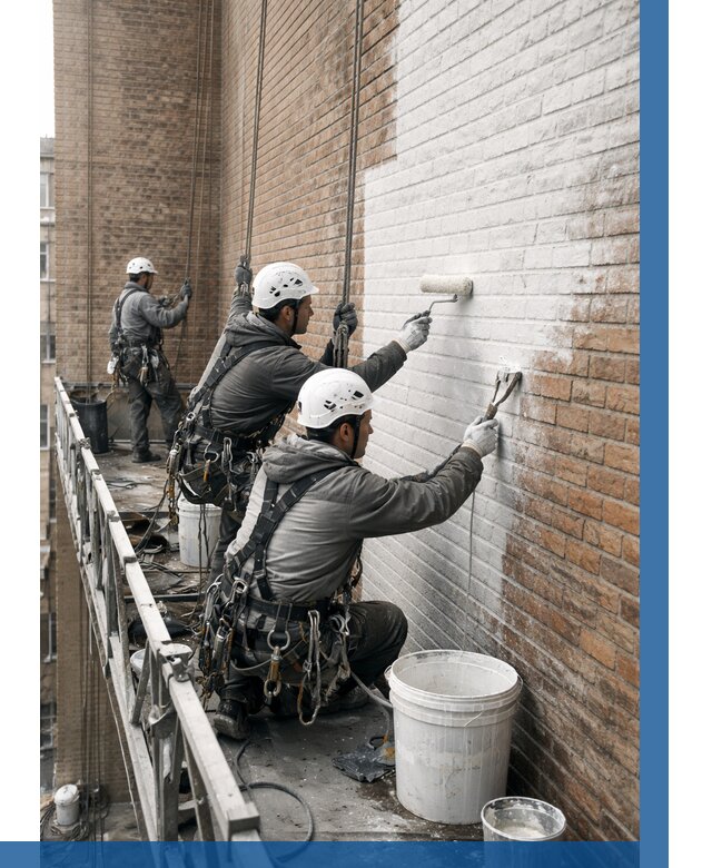 Покраска кирпичного фасада в Южноуральске от 383 р. | ВЫСОТНИК-Жрк