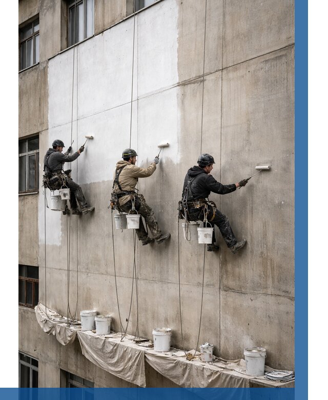 Покраска бетонного фасада в Южноуральске от 383 р за м2 | ВЫСОТНИК-Жрк