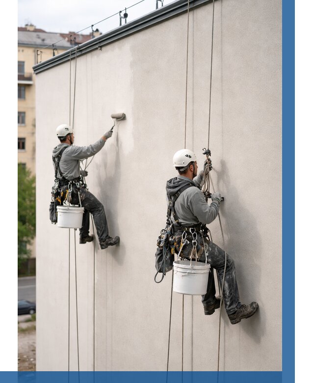 Покраска оштукатуренного фасада в Южноуральске от 350 р. | ВЫСОТНИК-Жрк