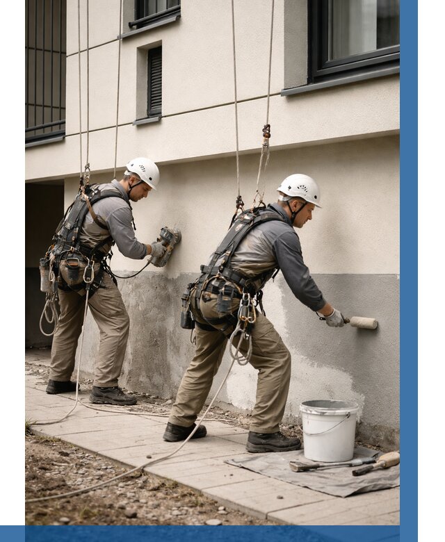 Окраска цоколя здания в Южноуральске от 492 р. под ключ | ВЫСОТНИК-Жрк