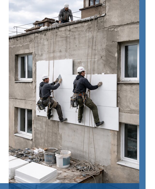 Утепление фасада пенополистиролом в Южноуральске от 1968 р. | ВЫСОТНИК-Жрк