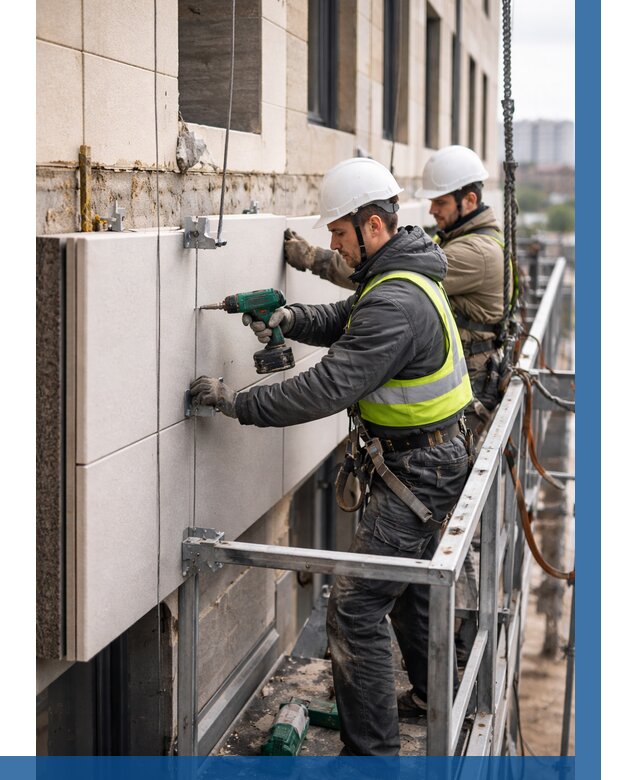 Монтаж фасадных термопанелей в Южноуральске от 1640 р. | ВЫСОТНИК-Жрк