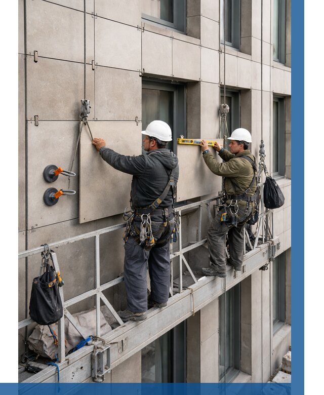 Монтаж керамогранита на фасад в Южноуральске от 2734 р. | ВЫСОТНИК-Жрк