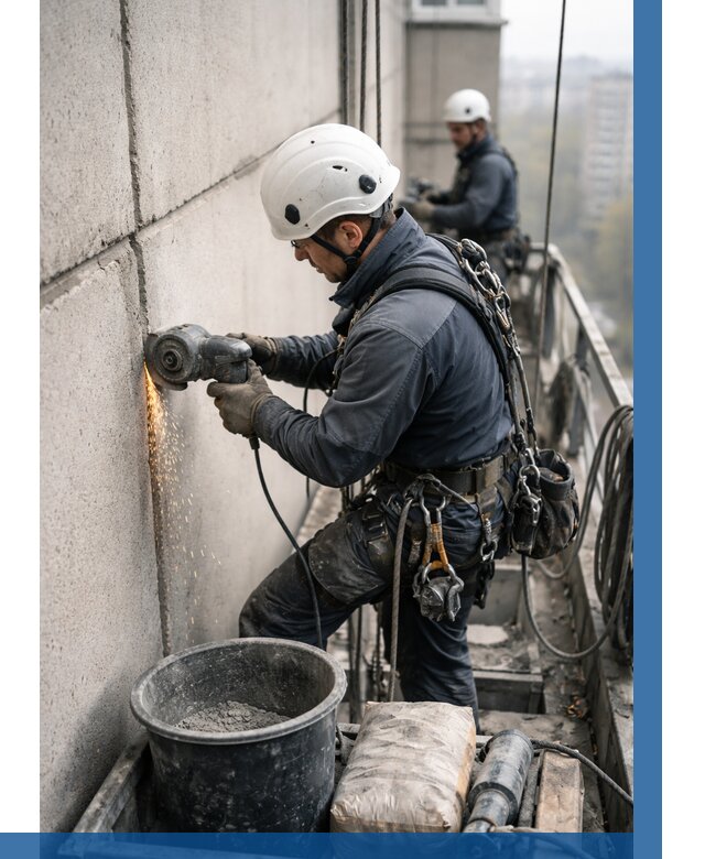 Штробление межпанельных швов в Южноуральске от 1312 р. | ВЫСОТНИК-Жрк