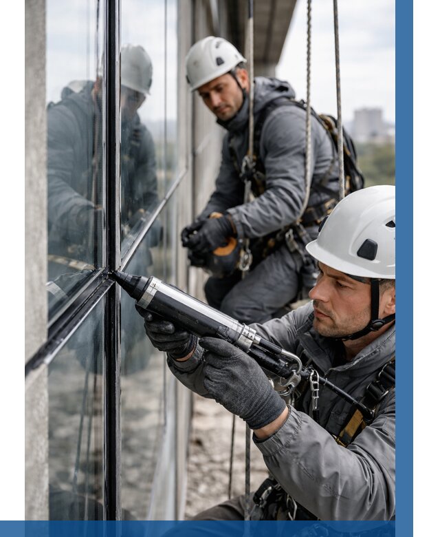 Герметизация витражных швов в Южноуральске от 711 р. | ВЫСОТНИК-Жрк