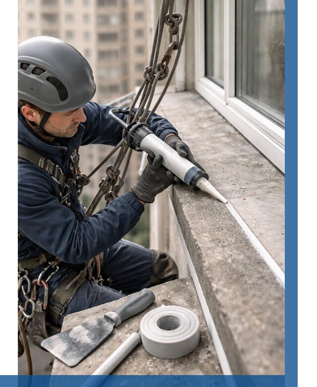 Герметизация балконного козырька в Южноуральске от 4921 р. | ВЫСОТНИК-Жрк