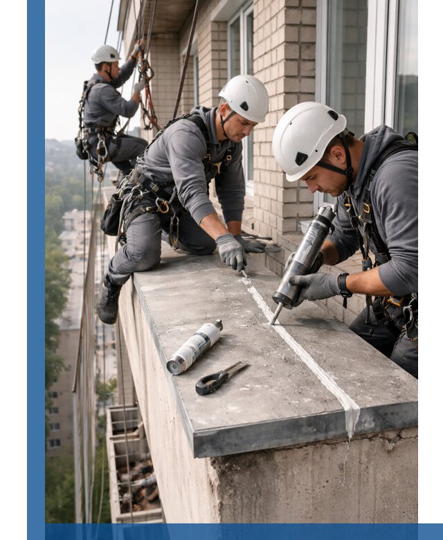 Герметизация балконного козырька в Южноуральске профессионально