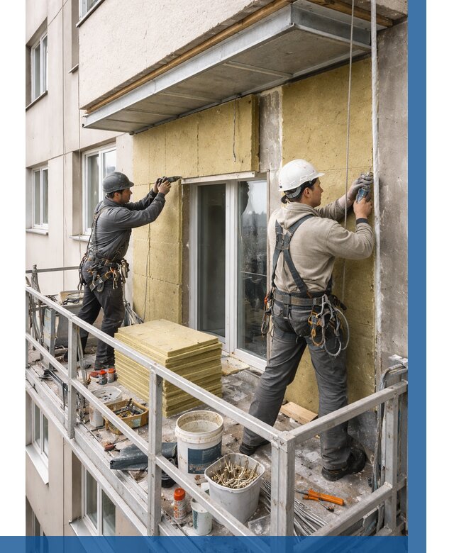 Утепление балкона снаружи в Южноуральске от 1750 р. под ключ ВЫСОТНИК-Жрк