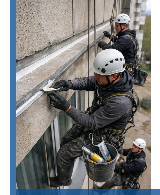 Герметизация примыкания балкона в Южноуральске под ключ с гарантией