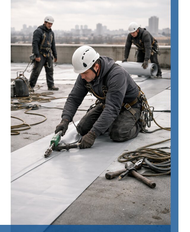 Ремонт мембранной кровли в Южноуральске от 1968 р./м2 | ВЫСОТНИК-Жрк