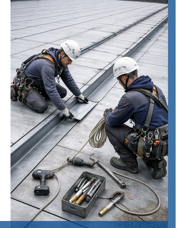 Ремонт фальцевой кровли в Южноуральске от 766 р. | ВЫСОТНИК-Жрк