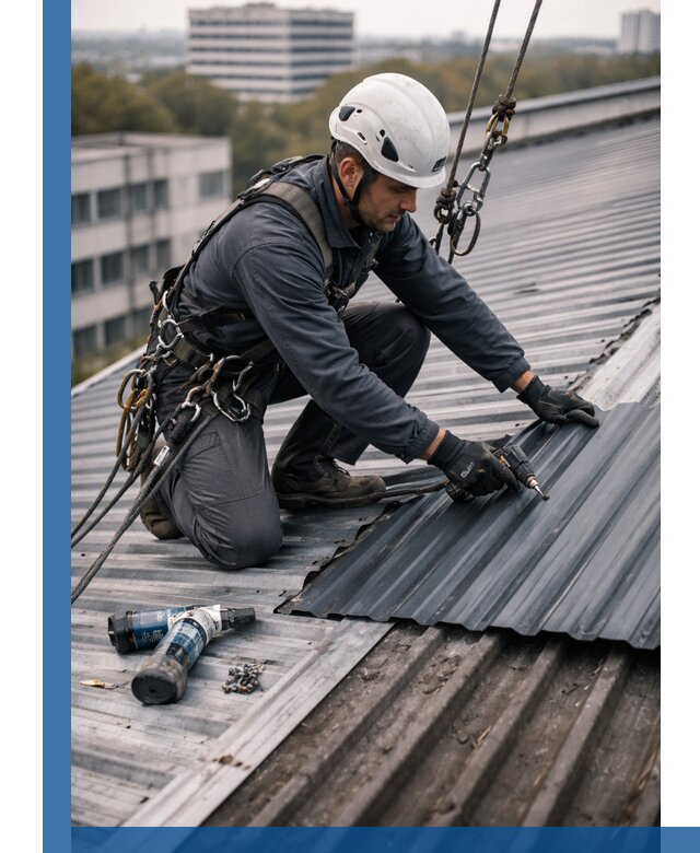 Ремонт профнастила на кровле в Южноуральске, работы под ключ