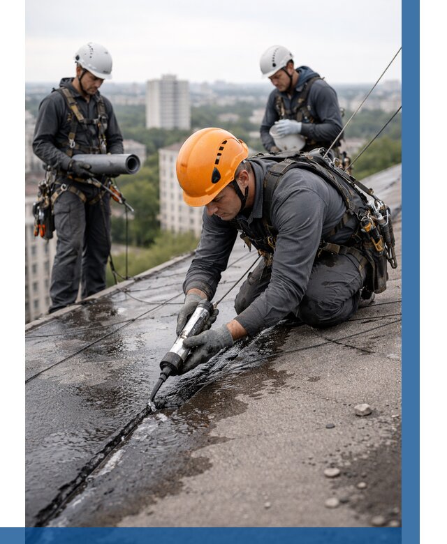 Устранение протечек кровли в Южноуральске от 13123 р. | ВЫСОТНИК-Жрк