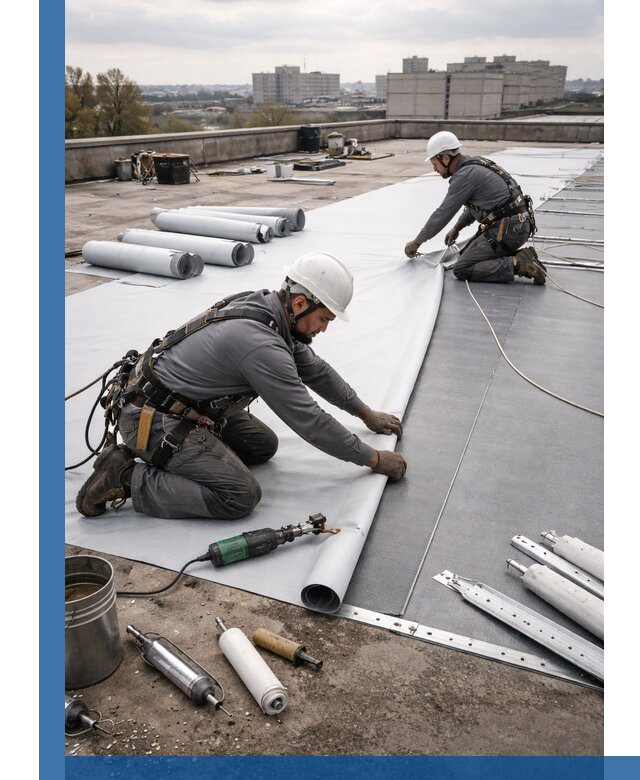 Монтаж мембранной кровли в Южноуральске для промышленных зданий