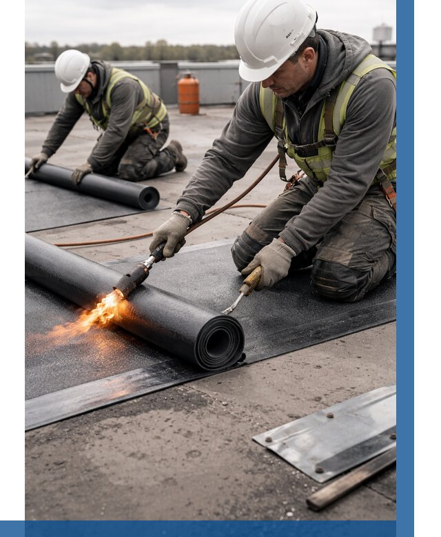 Монтаж наплавляемой кровли в Южноуральске от 930 р. — ВЫСОТНИК-Жрк