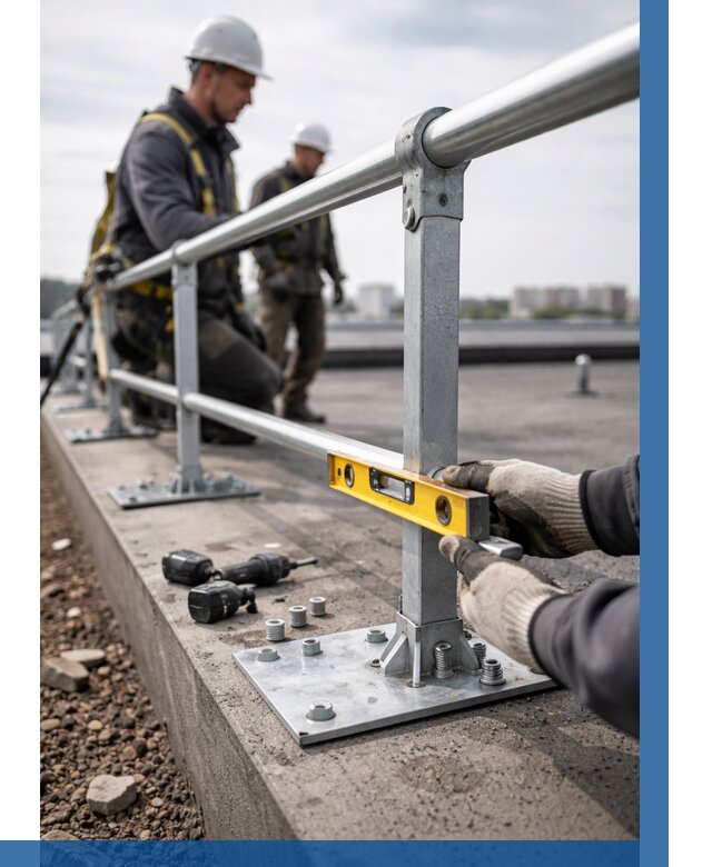 Монтаж кровельного ограждения в Южноуральске от 1312 р. | ВЫСОТНИК-Жрк