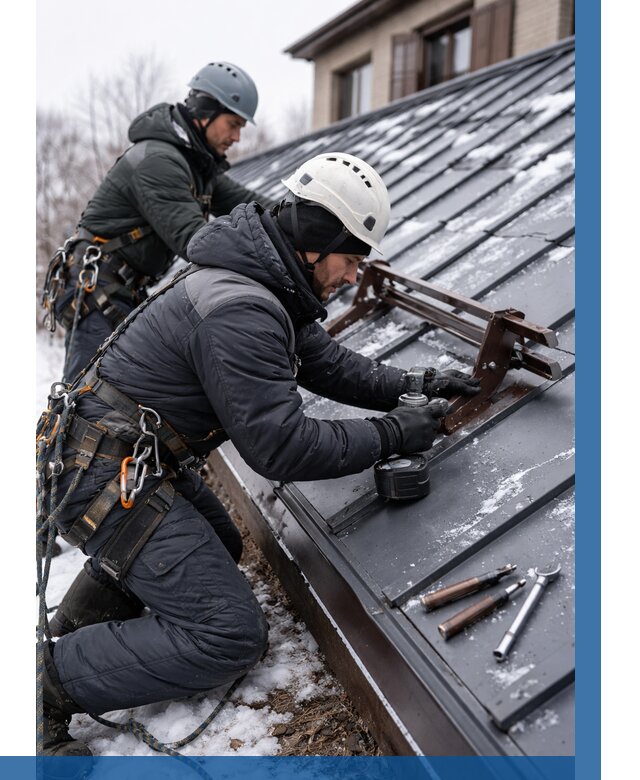 Монтаж снегозадержателей в Южноуральске от 492 р. | ВЫСОТНИК-Жрк