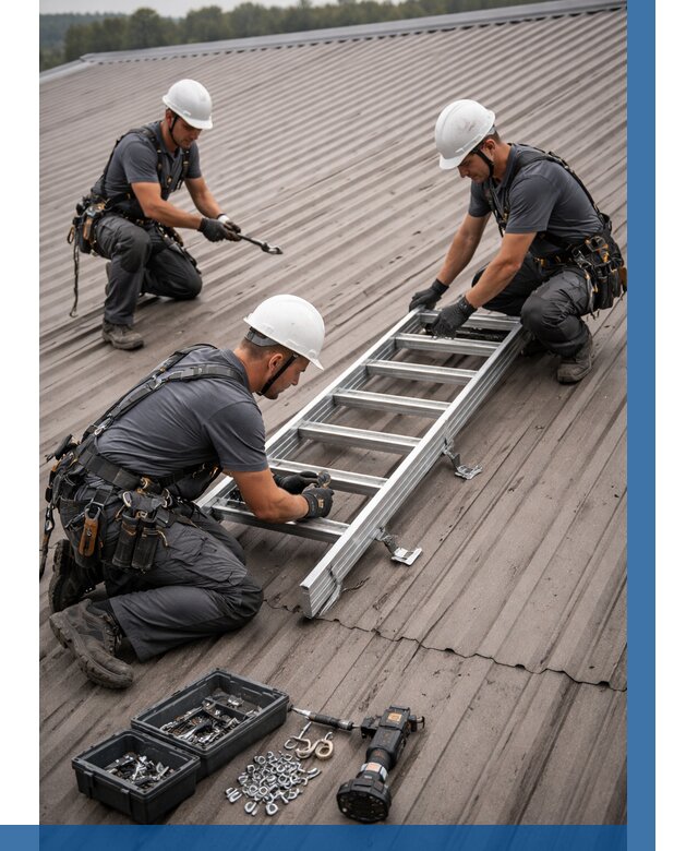 Монтаж кровельной лестницы в Южноуральске от 4921 р. | ВЫСОТНИК-Жрк