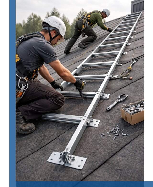 Профессиональный монтаж кровельной лестницы в Южноуральске под ключ