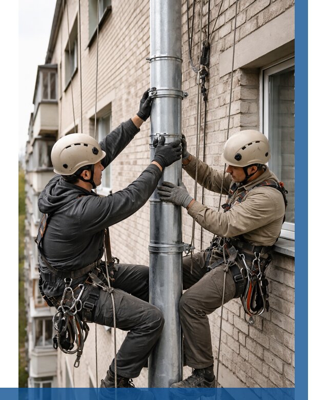 Замена водосточных труб в Южноуральске от 7108 р. | ВЫСОТНИК-Жрк