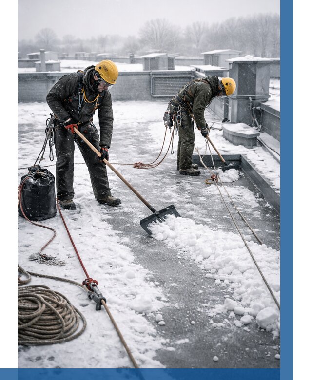 Очистка крыши от снега в Южноуральске от 8202 р. | ВЫСОТНИК-Жрк