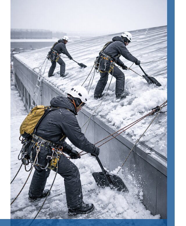 Очистка навесов от снега в Южноуральске от 4921 р. | ВЫСОТНИК-Жрк