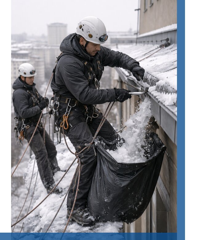 Аварийная очистка крыши в Южноуральске под ключ от 328 р. | ВЫСОТНИК-Жрк