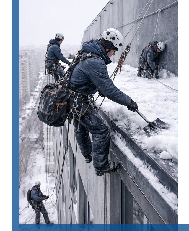 Абонентское обслуживание кровли зимой в Южноуральске регулярный уход