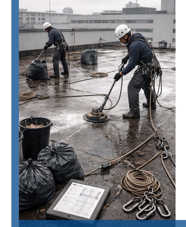 Плановая очистка кровли по графику в Южноуральске для безопасности