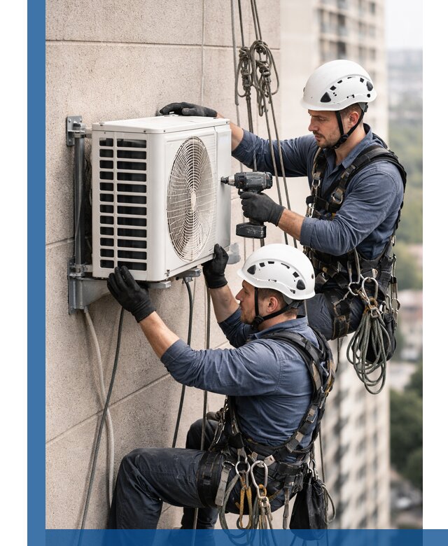 Монтаж внешнего блока кондиционера в Южноуральске установка и крепление