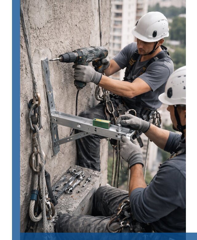 Установка кронштейнов кондиционера и крепежа в Южноуральске