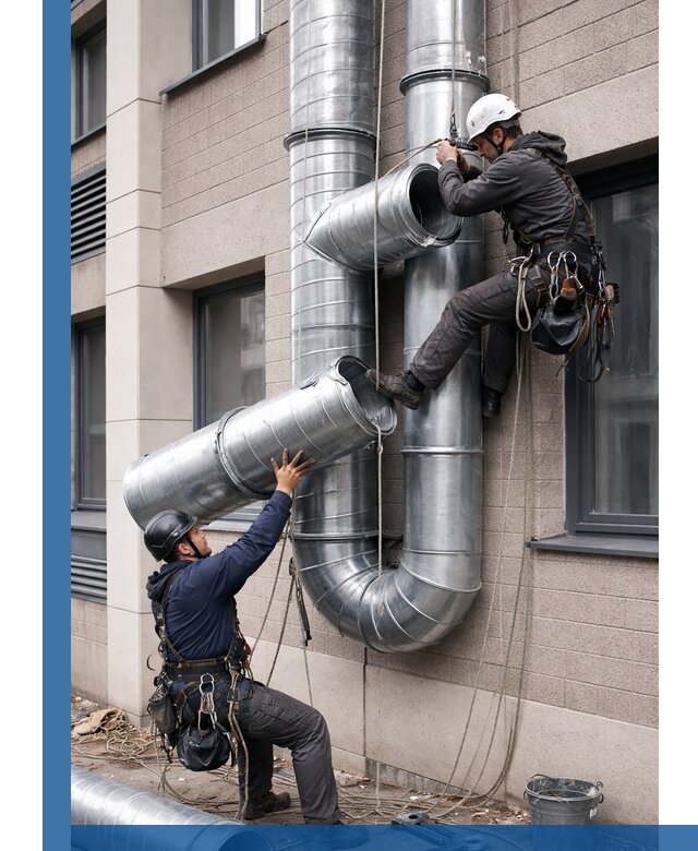 Монтаж фасадных воздуховодов в Южноуральске с герметизацией и крепежом