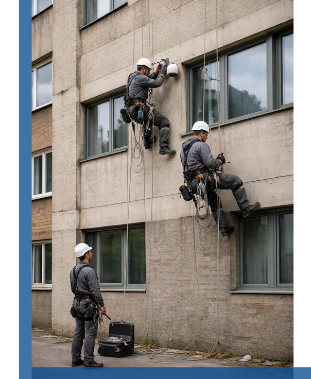 Монтаж фасадных камер видеонаблюдения в Южноуральске под ключ