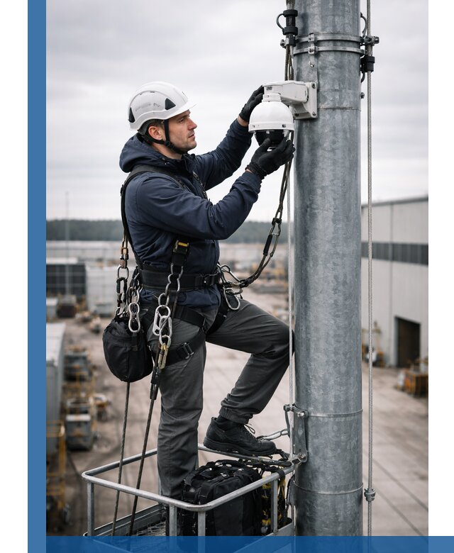 Профессиональная установка видеокамер на мачте в Южноуральске