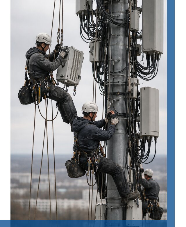 Монтаж оборудования связи на мачте в Южноуральске от 8202 р. | ВЫСОТНИК-Жрк