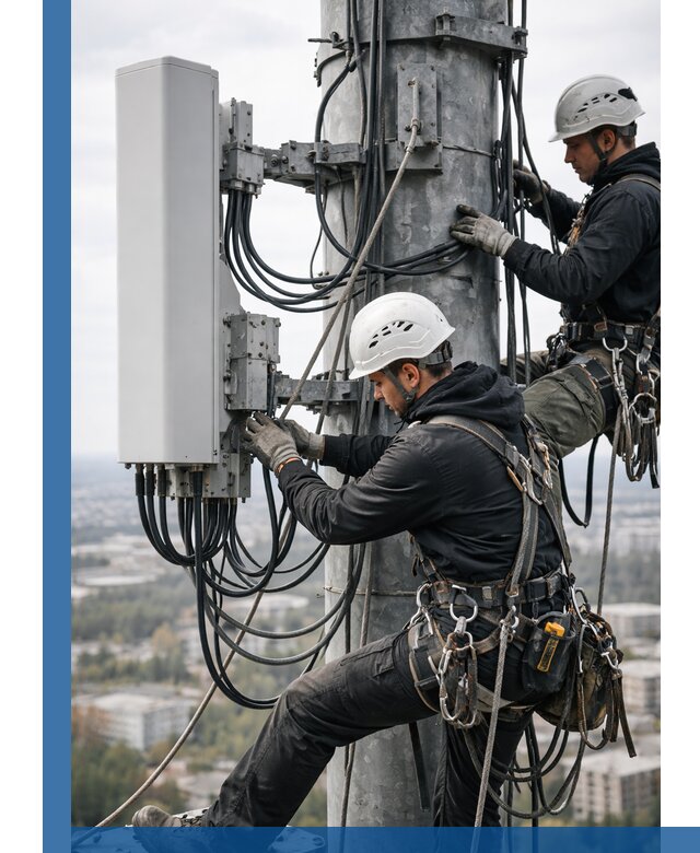 Монтаж оборудования связи на мачте в Южноуральске с пусконаладкой