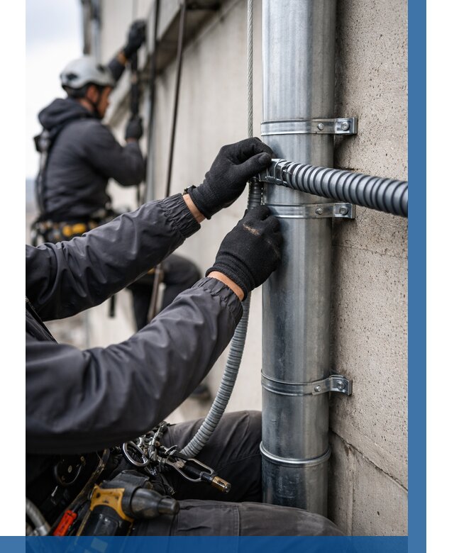 Монтаж гофры для кабеля в Южноуральске от 328 р. | ВЫСОТНИК-Жрк