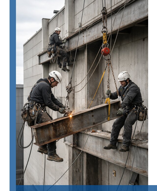 Демонтаж металлоконструкций на высоте в Южноуральске под ключ